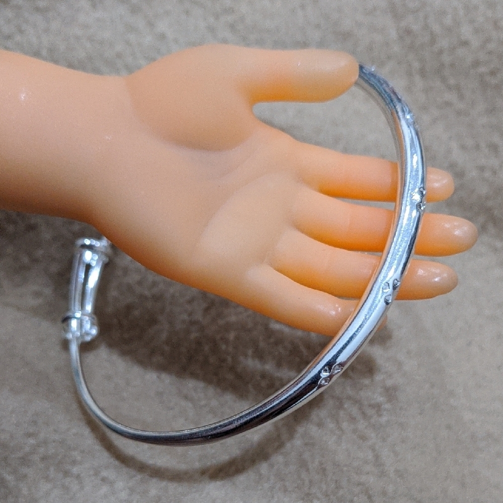 Chic Silver Bangle Bracelet - image 1
